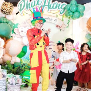 Trang phục chú hề Hình yếm Pikachu thêu 3D