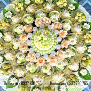 Mâm bé gái xanh, vàng pastel - nâng cao - NC04