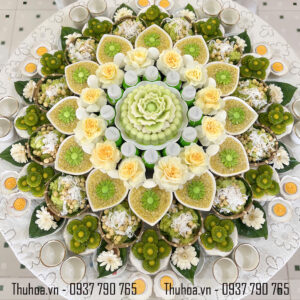 Mâm bé trai xanh lá, vàng pastel - nâng cao - NC02