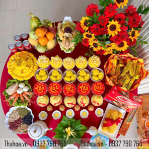 Mâm khai trương đỏ, vàng - nâng cao - NCO1