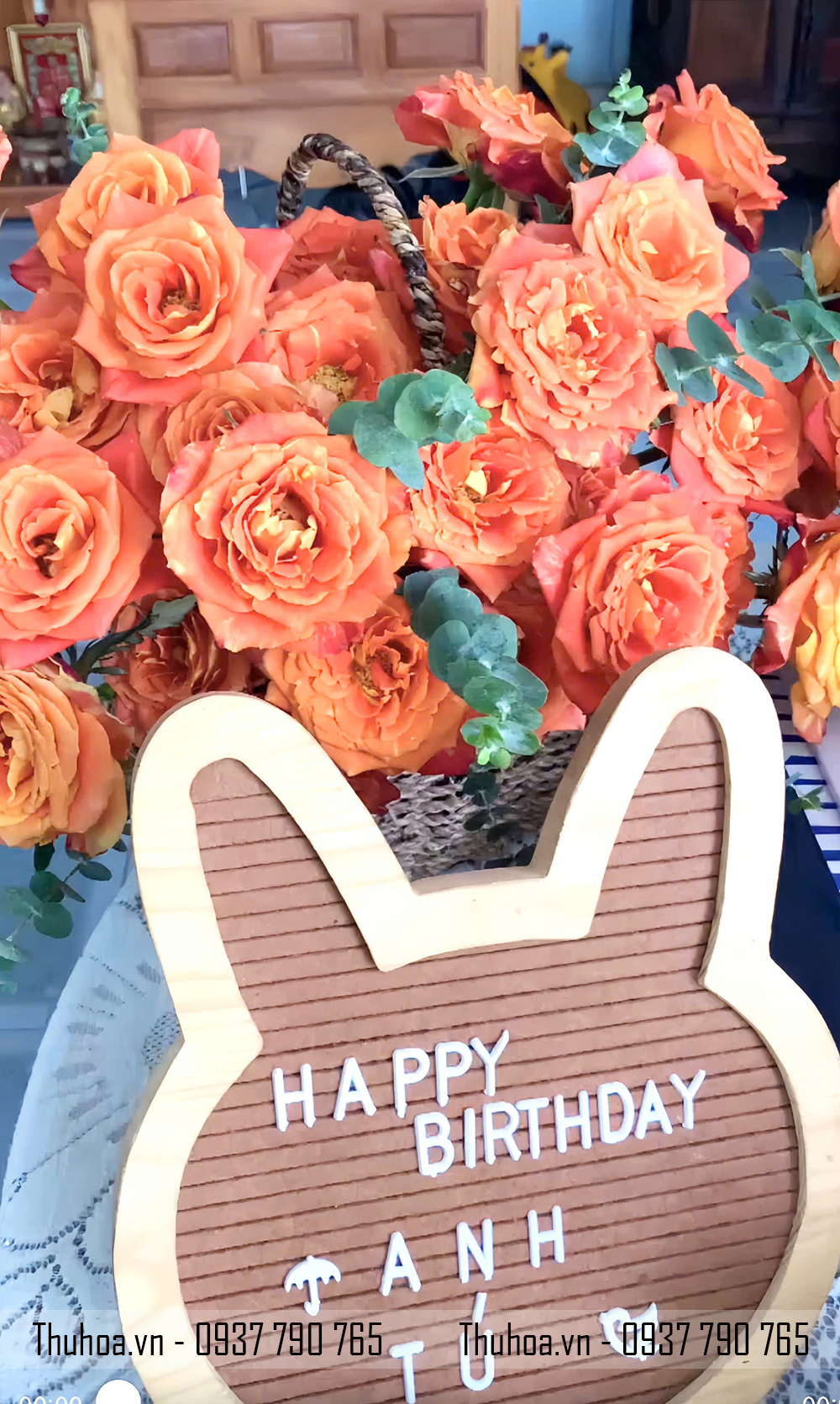 Mâm cúng thôi nôi bé gái tone cam- cơ bản - BG03