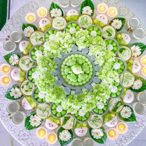 Mâm thôi nôi bé trai tone xanh lá - nâng cao - NC01