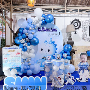 Trang Trí Thôi Nôi Bé Trai Tone Xanh