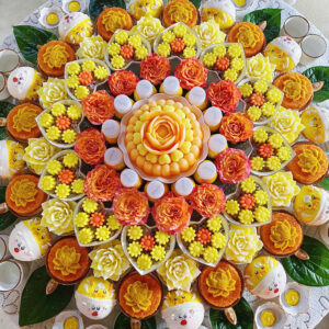 Mâm cúng bé trai cam vàng - cao cấp - 08