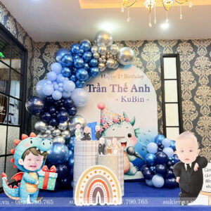 Trang Trí Thôi Nôi Bé Trai Chủ Đề Rồng Xanh