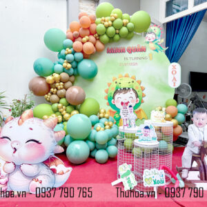 Trang Trí Thôi Nôi Bé Minh Quân – Chủ Đề Khủng Long