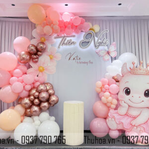 Trang Trí Thôi Nôi Bé Gái Chủ Đề Hồng – Sang Trọng & Dễ Thương