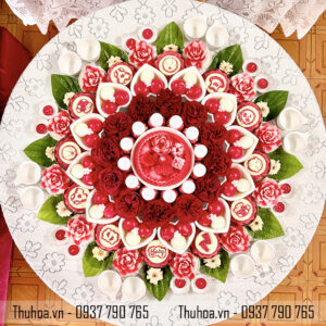 Mâm cúng bé gái đỏ trắng - cơ bản - 12