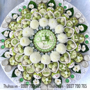 Mâm bé gái xanh trắng - cao cấp - 06