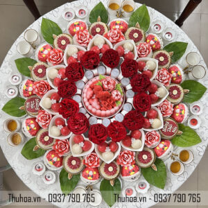 Mâm cúng bé gái tone đỏ - cơ bản - 13