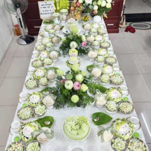 Mâm cúng Luxury bé trai pastel xanh bơ nhẹ nhàng, tinh tế - 01