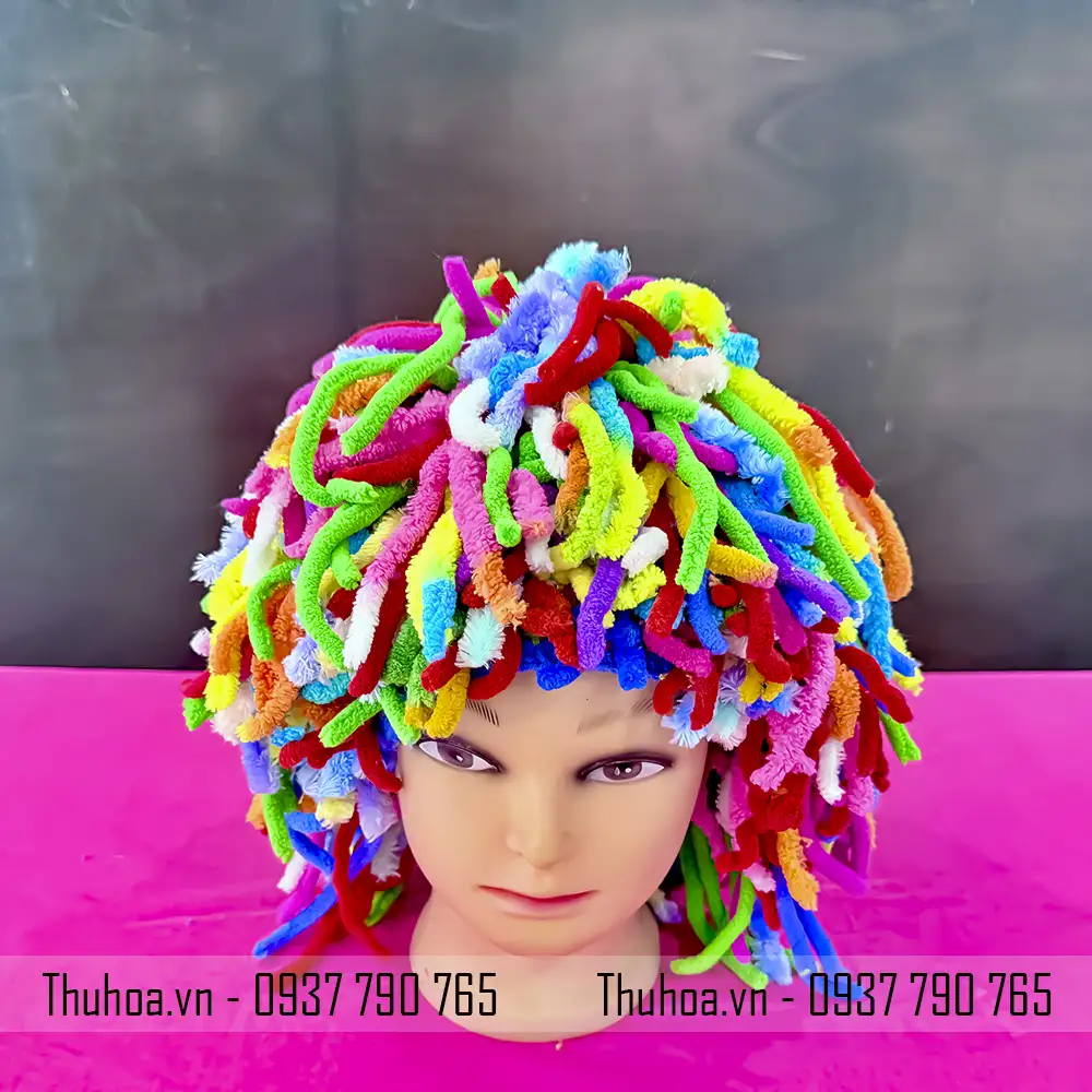 tóc len xù lớn nhiều màu - 01