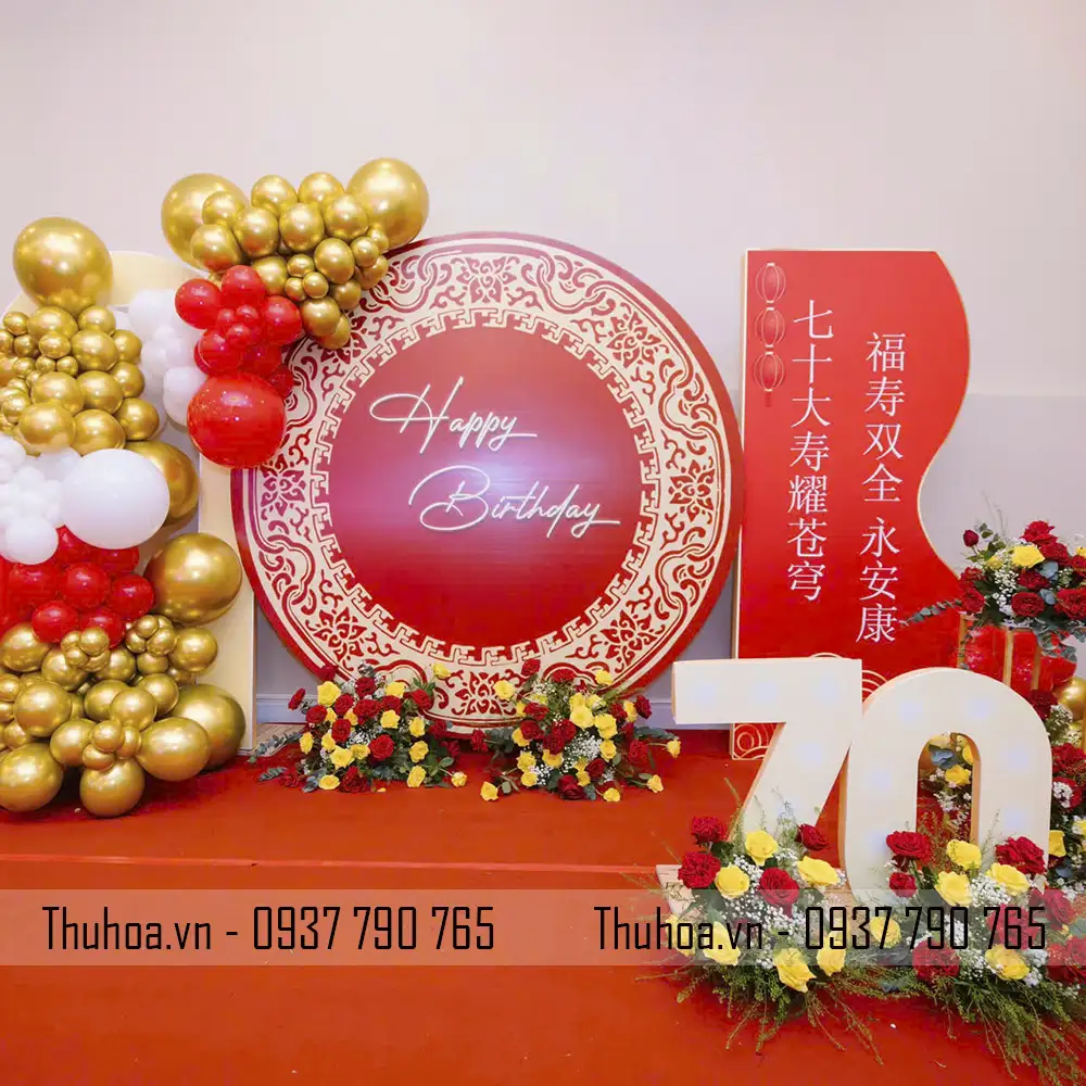 Tổ Chức Tiệc Mừng Thọ Trọn Gói Tại TP.HCM - Trang Trí Backdrop mừng thọ - Thuê MC Chuyên Nghiệp