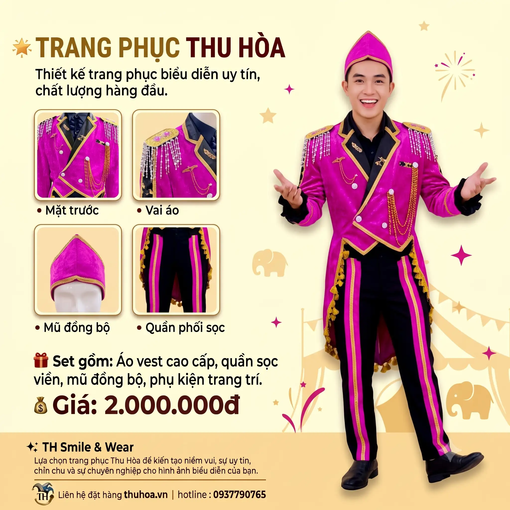 Trang Phục Vest Chú Hề Đuôi Tôm Cao Cấp