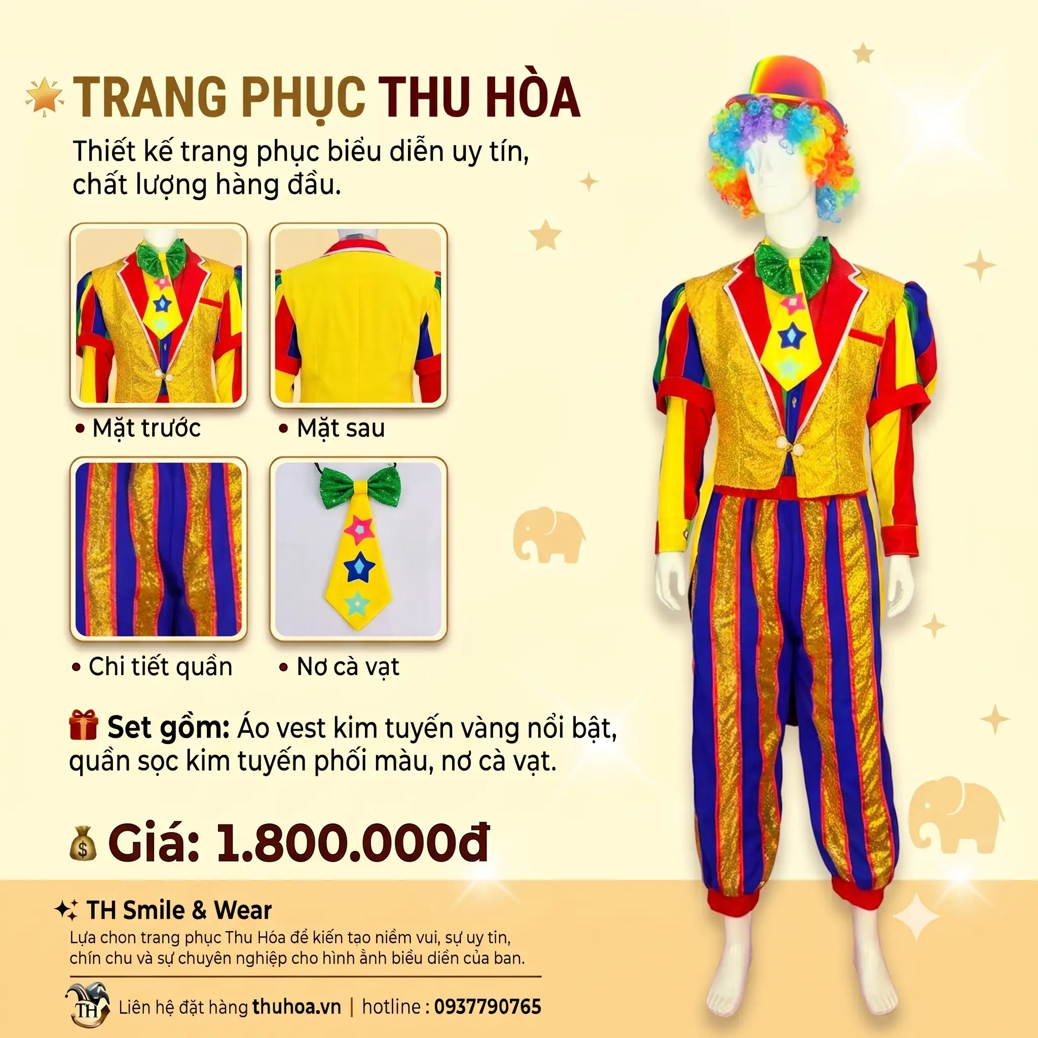Trang Phục Vest Chú Hề Ảo Thuật  - AT12