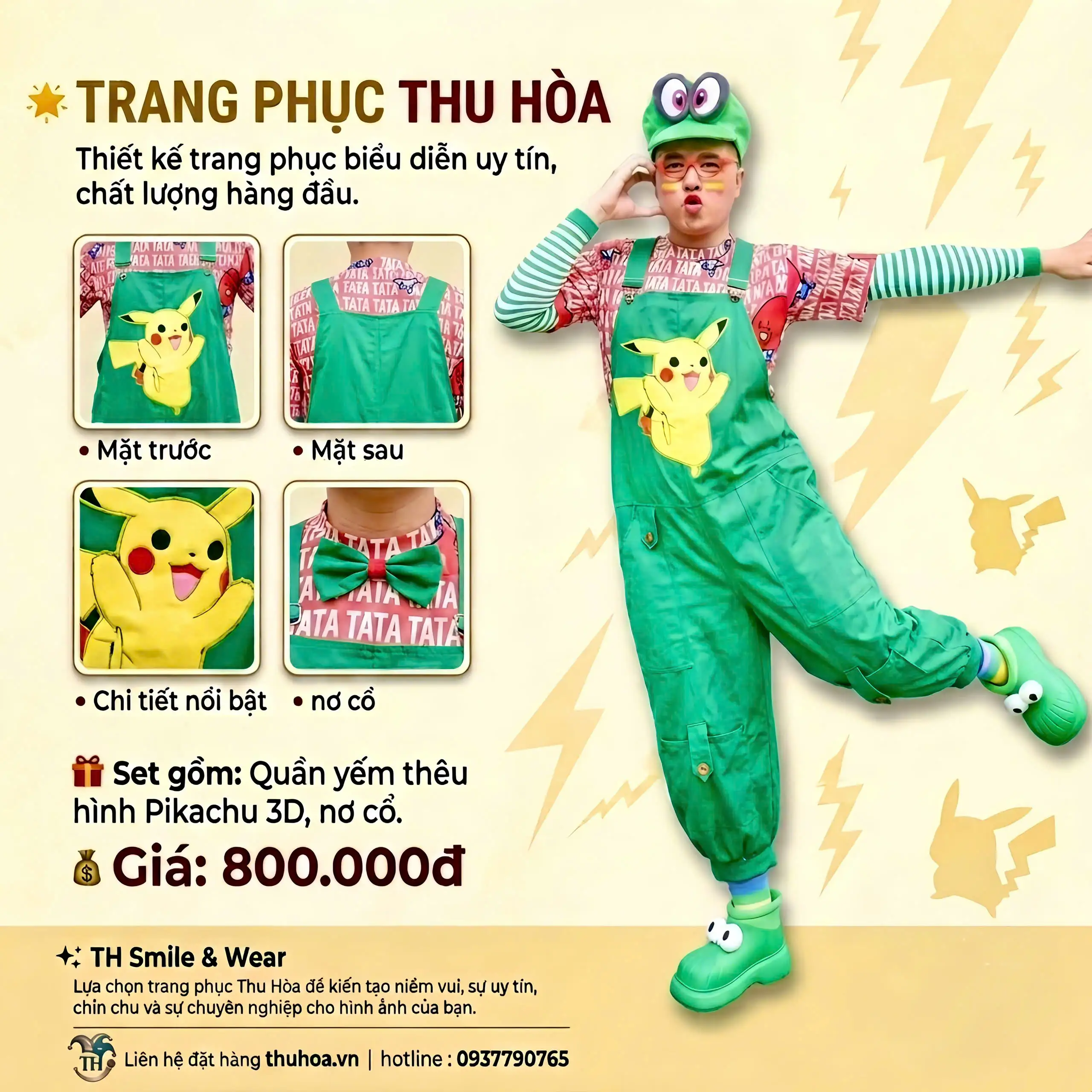 Trang Phục Chú Hề-Yếm Pikachu-Y01