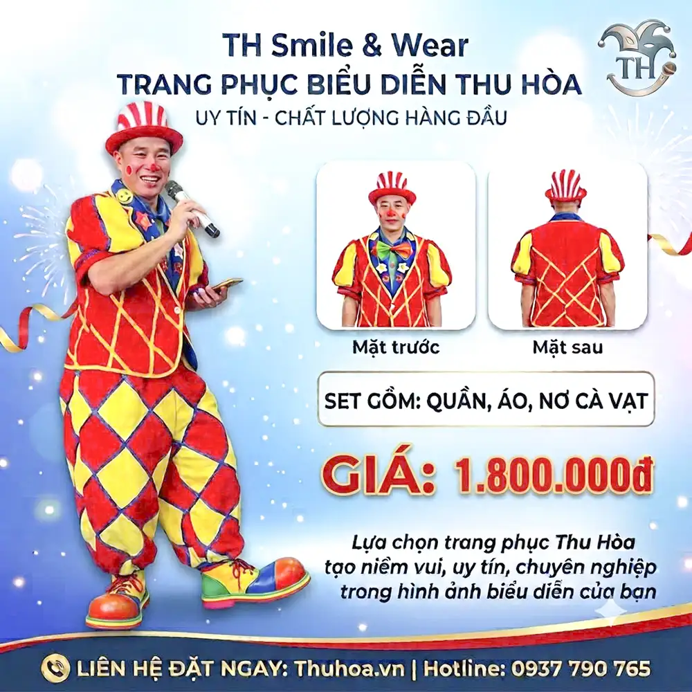 Trang Phục Chú Hề Đa Sắc Cao Cấp-CH01