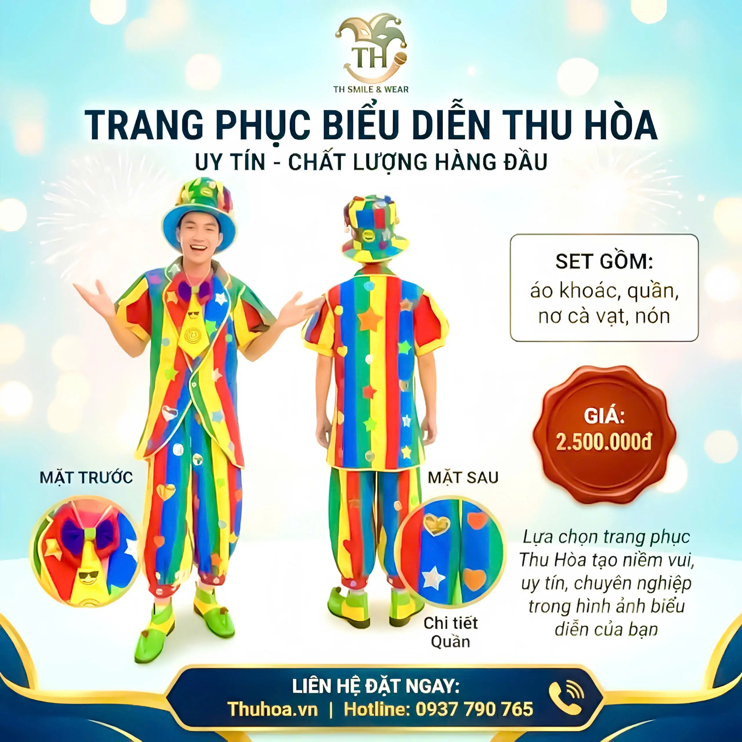 Trang phục vest chú hề cao cấp – B03
